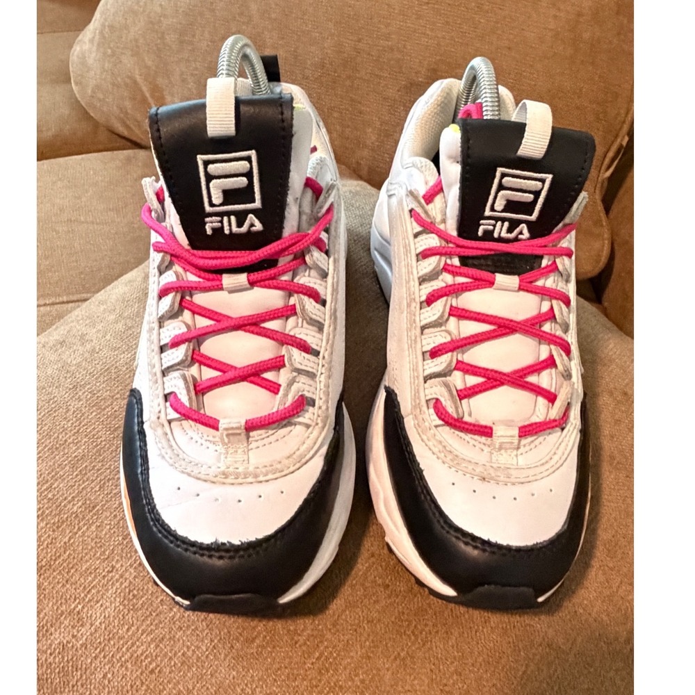 Fila Ray Tracer White Black Multi Color Chunky Sneakers Womens 8 5FM00650-133 - Picture 10 of 15